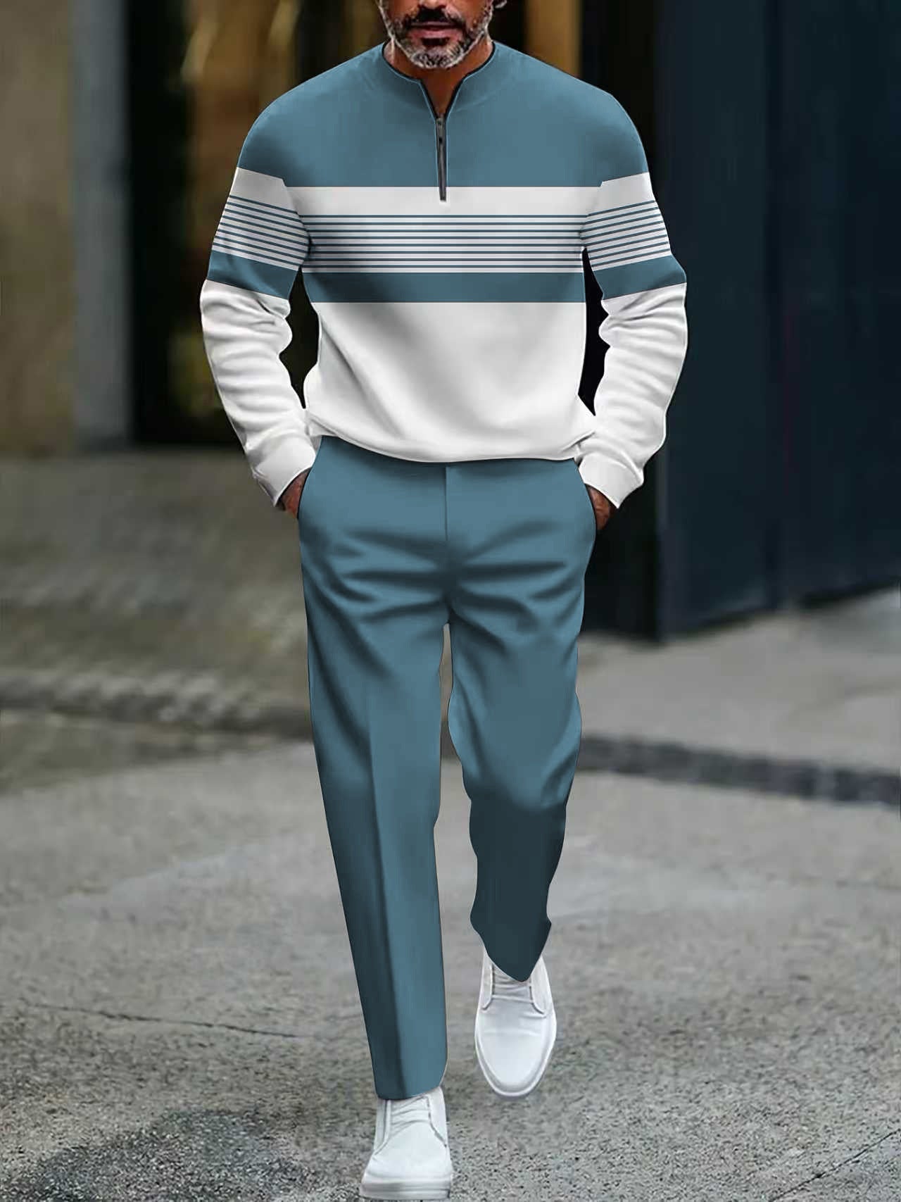 ⌛ Nur noch 3 Tage – 50 % auf alles! ⏰Herren-Set: Pullover mit grafischem Druck und Hose