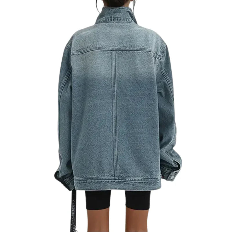 Cleo - Chaqueta asimétrica urbana con botones