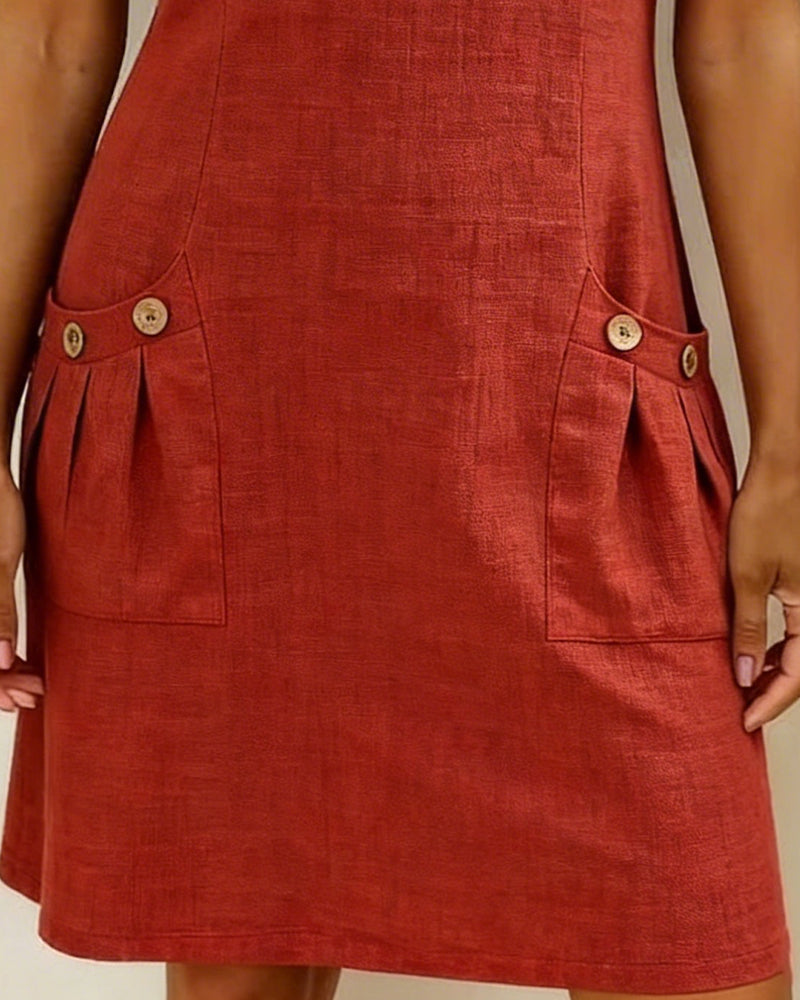 Vestido con cierre de cremallera y bolsillo