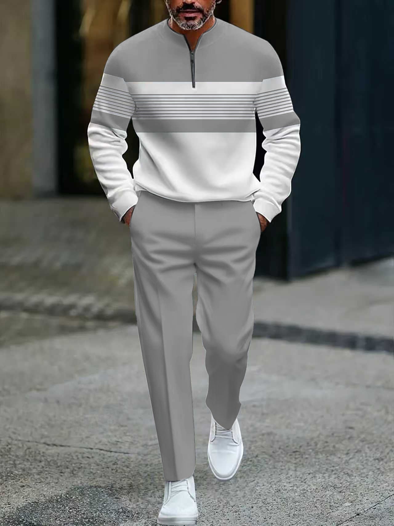 ⌛ Nur noch 3 Tage – 50 % auf alles! ⏰Herren-Set: Pullover mit grafischem Druck und Hose