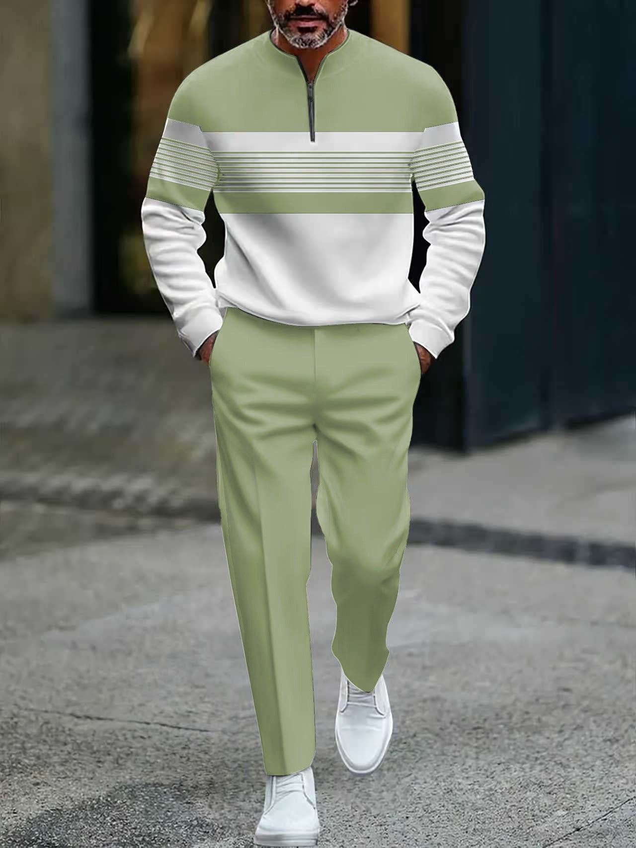 ⌛ Nur noch 3 Tage – 50 % auf alles! ⏰Herren-Set: Pullover mit grafischem Druck und Hose