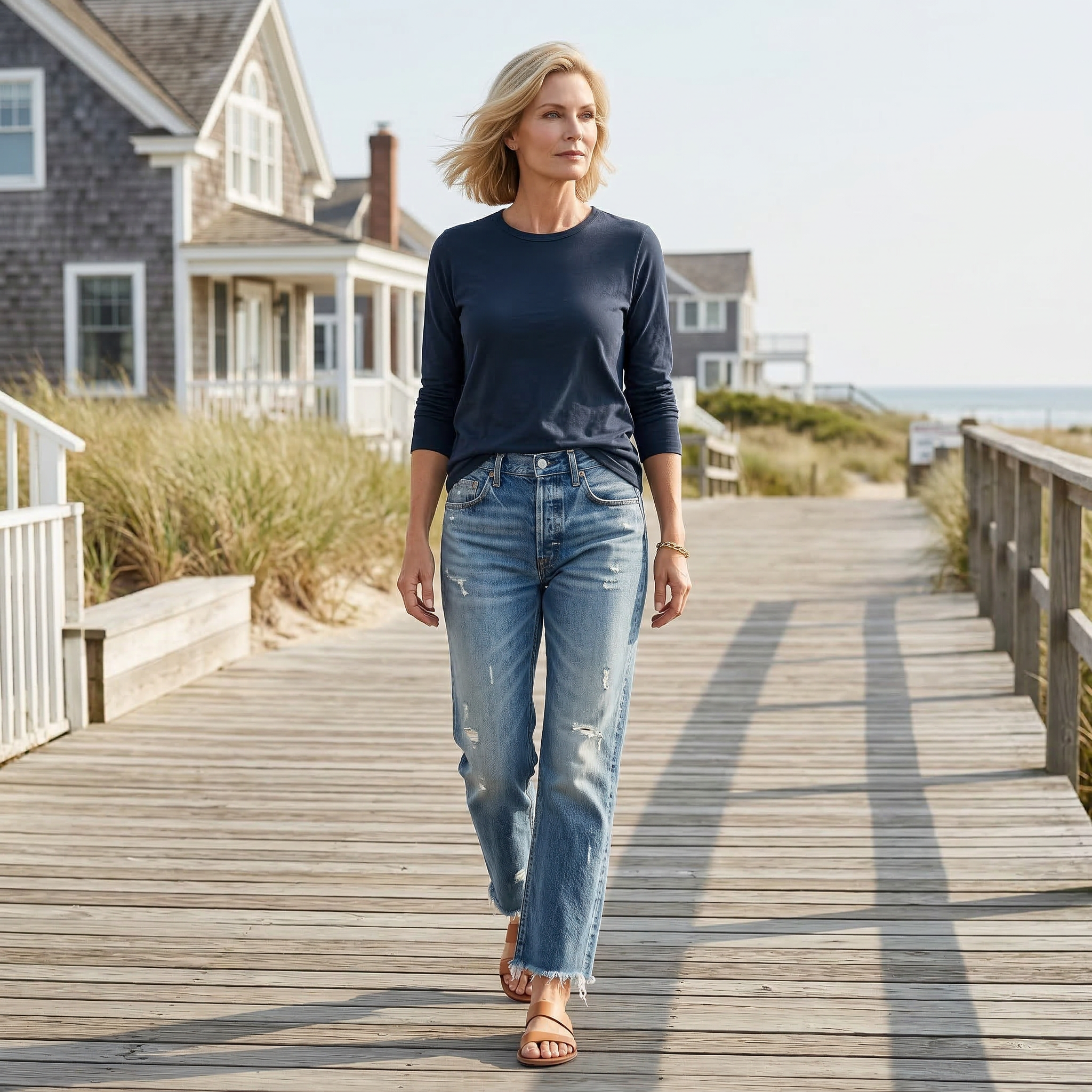 Damen-Retro-Cropped-Straight-Leg-Jeans